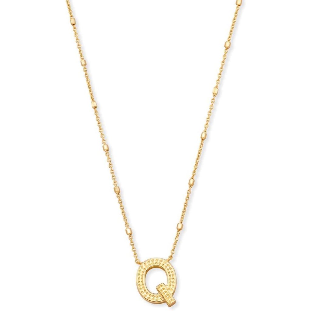 Letters A-Z Pendant Necklace For Women, Fashion Jewelry, 14k Gold-Plated Brass